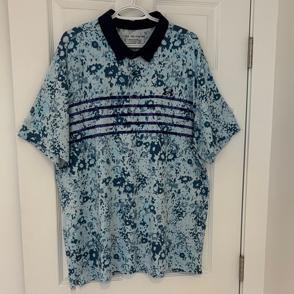 UNDER ARMOUR The Playoff Polo shirt loose fit breathable UPF 40 blue size XXL - Picture 3 of 13